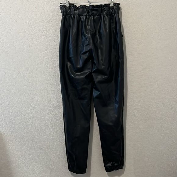 ABERCROMBIE & FITCH Paperbag Waist Vegan Leather Joggers, Size S - Picture 6 of 9